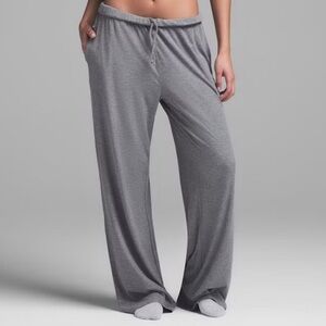 SKIMS Ribbed Wide Leg Lounge Pants Heather Grey Modal Blend